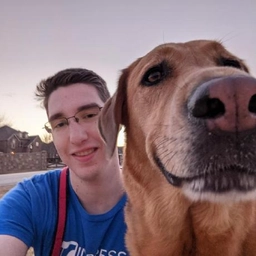 Gracie the dog and Bradley the human